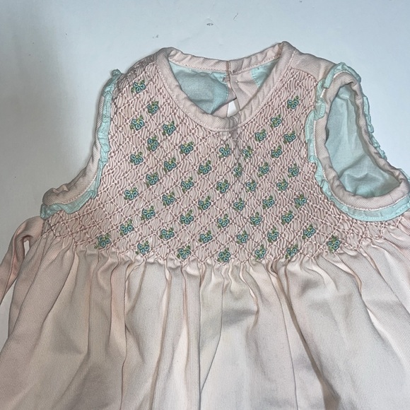 Ralph Lauren Pink and green smocked dress 18 months - Picture 3 of 6